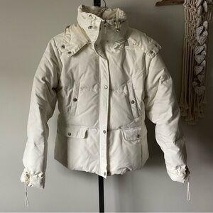 Y2K Vintage Smart Set Down Feather Puffer Coat White Sise Large